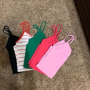 Bundle of 5 long length tank tops